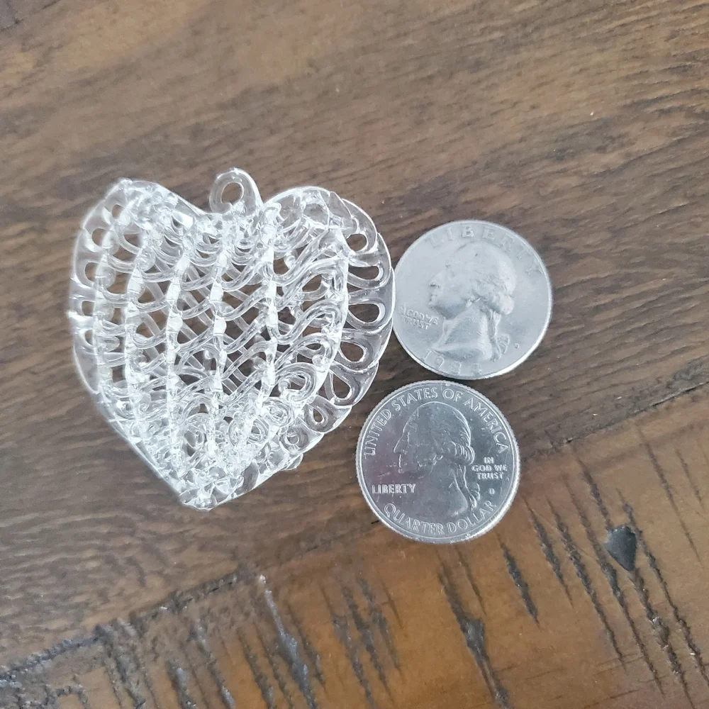 Vintage Set of 31 Spun Glass Heart Ornaments